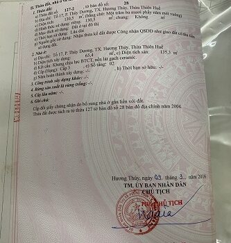 Chính chủ cần bán 2 căn liền kề tại 36,38/333 Nguyễn Tất Thành – Thuỷ Dương – Hương Thuỷ – Thừa 12751268