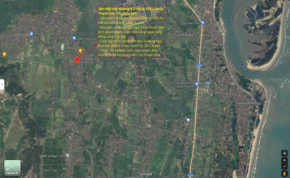 Gia đình cần tiền bán lô đất mặt đường 8 (Tỉnh lộ 525), tại Thanh Sơn, Thị Xã Nghi Sơn 12760967