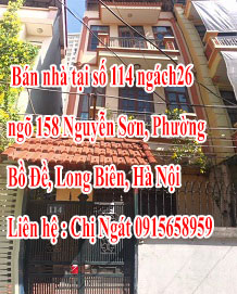 Chính chủ bán nhà tại số 114 ngách  26 ngõ 158 Nguyễn Sơn, Phường Bồ Đề, Long Biên, Hà Nội. 12786273