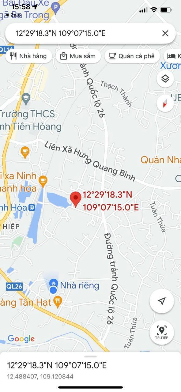 Bán lô đất Vuông vắn trung tâm thị xã DT   17X21 Ninh Bình Ninh Hòa 0962130297 hồng Hưng 12798265