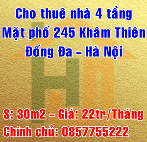 
Chính chủ cho thuê nhà số 245 mặt phố Khâm Thiên, Quận Đống Đa, Hà Nội 12809106