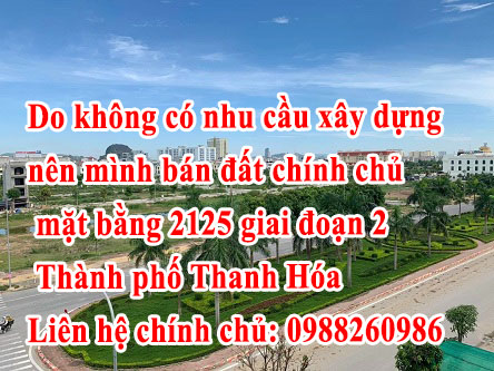 Do không có nhu cầu xây dựng nên mình bán đất chính chủ mặt bằng 2125 giai đoạn 2 Thành phố Thanh 12811630