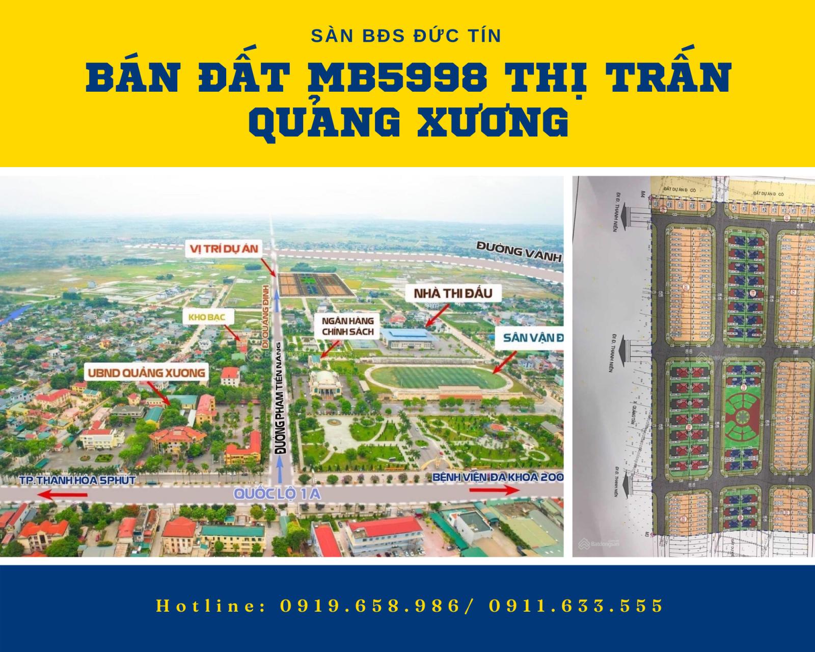 Chính chủ cần đất đấu giá mb5998 Tân Đoài Quảng Xương đã có sổ đỏ 12907112