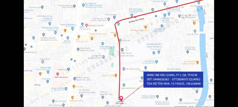 Bán nhà 489B/18B Hậu Giang,  phường 11,  Quận 6, TP. Hồ Chí Minh 12965245