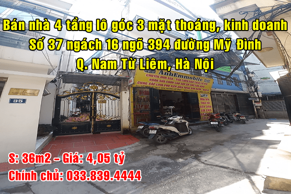 
Chính chủ bán nhà số 37 ngách 16 ngõ 394 đường Mỹ Đình, Quận Nam Từ Liêm 12972354