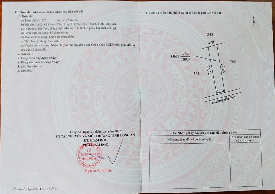 109m2 đất thổ phước tân hưng châu thành long an chỉ 380tr 12982719
