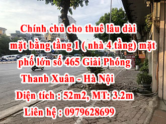 Cho thuê mặt bằng tầng 1 mặt phố số 465 Giải Phóng, Quận Thanh Xuân, Thành phố Hà Nội 12996130