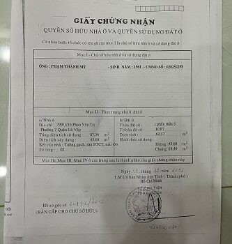 Cần bán căn nhà đường Phan Văn Trị, Phường 7, Quận Gò Vấp 13014379