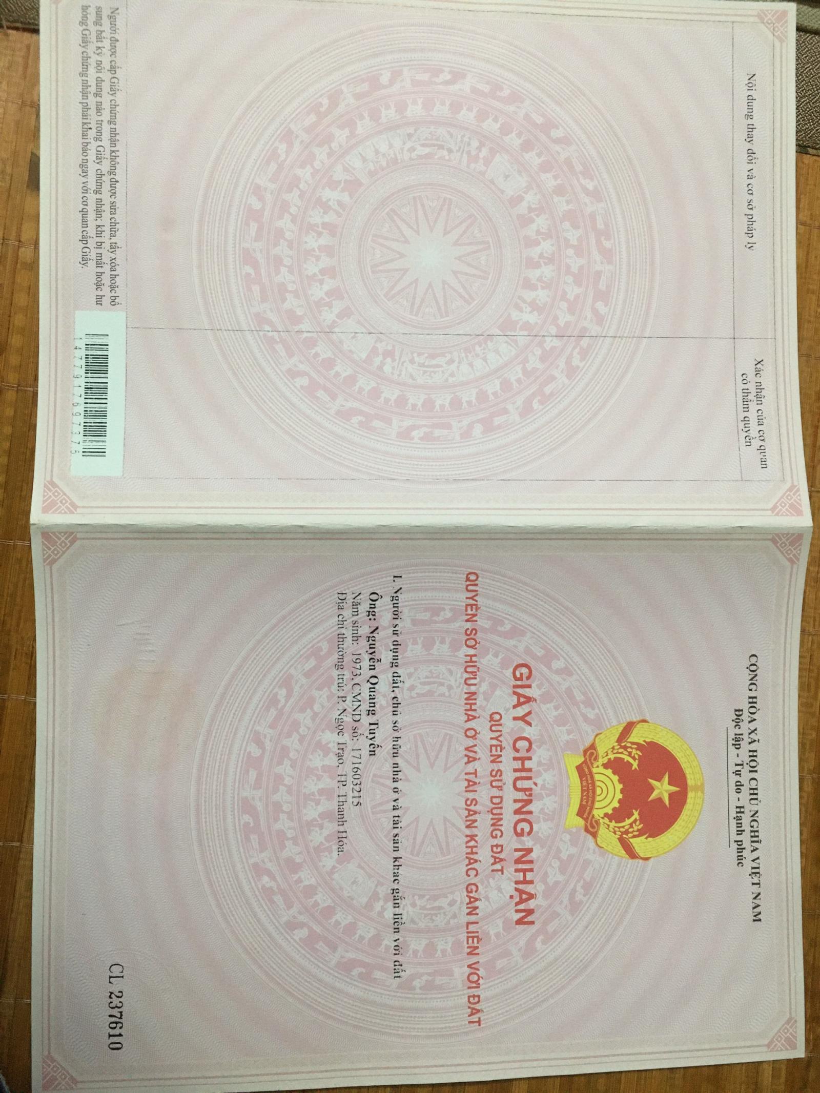 Chính chủ cần bán 2 căn nhà đang có phòng trọ cho thuê tại Phường Ngọc Trạo, TP Thanh Hoá 13086861