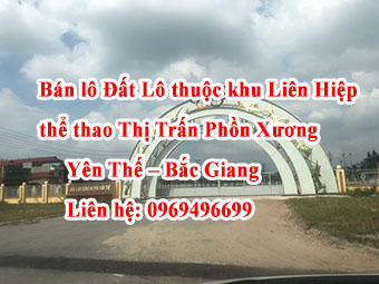 Bán lô đất thuộc khu Liên Hiệp thể thao của Huyện Yên Thế 13211503