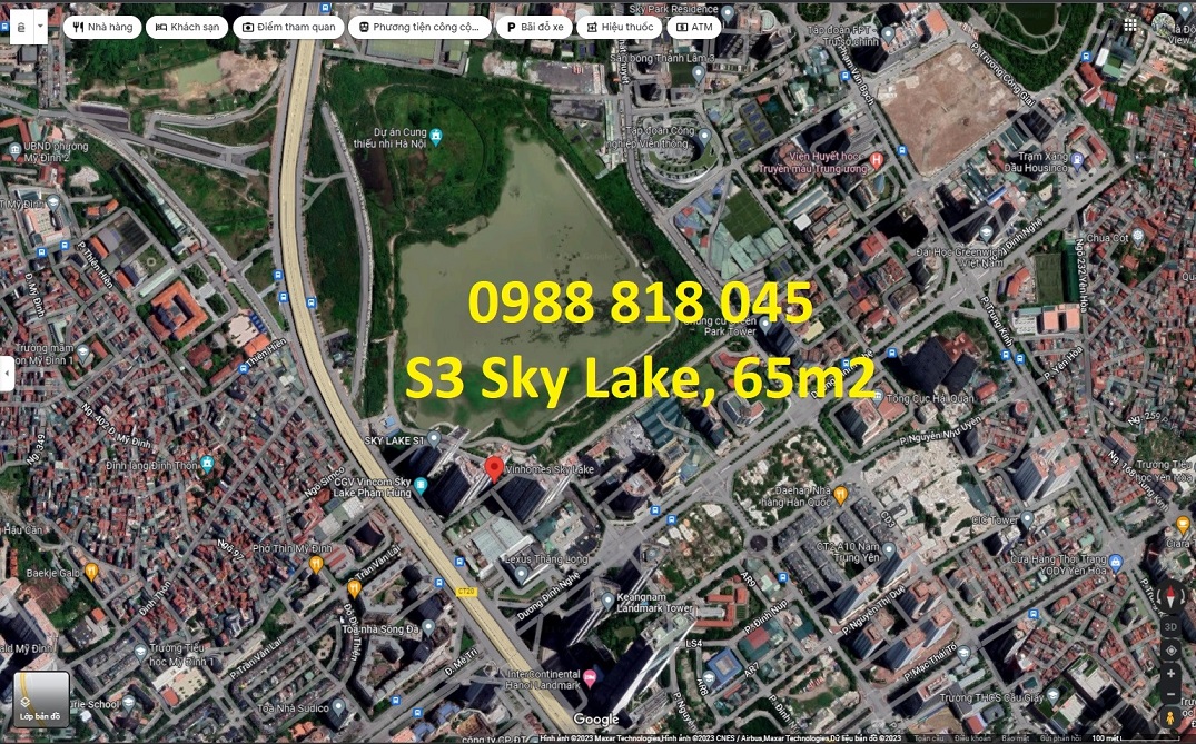 Bán gấp chung cư Sky Lake Phạm Hùng, tòa S3, 2PN, 2 VS, 65m2 view đường nội bộ 13316375