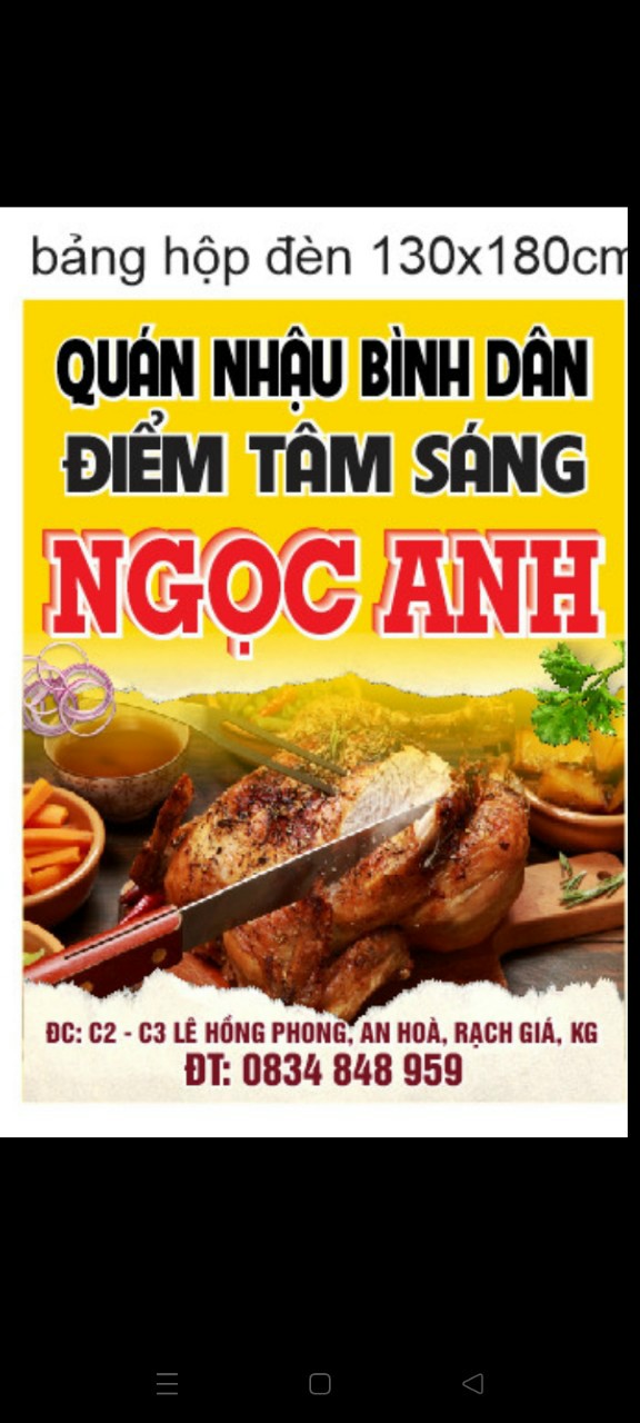 Sang nhượng quán ăn sáng và nhậu đường Lê Hồng Phong Rạch Giá Kiên Giang 13326296