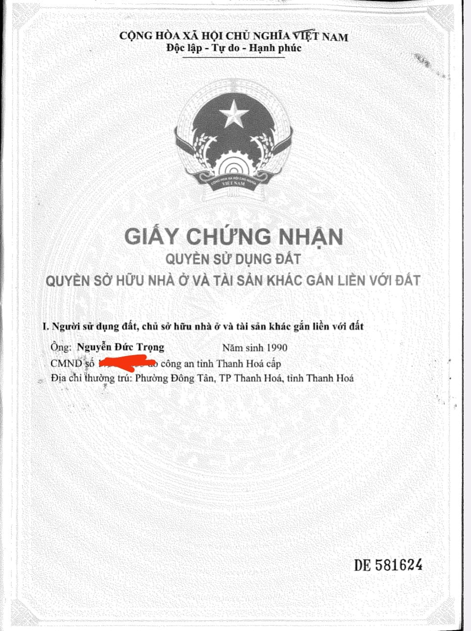 Bán lô đất chính chủ thị xã Nghi Sơn, Thanh Hóa 13328939