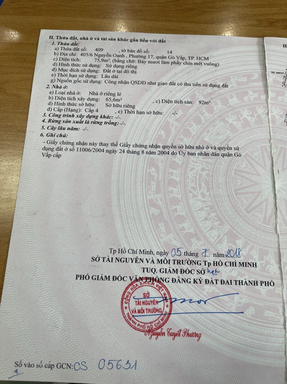 Cần bán nhà ở 80m2 tại 405/6 Nguyễn Oanh, P17, Gò Vấp 13337613