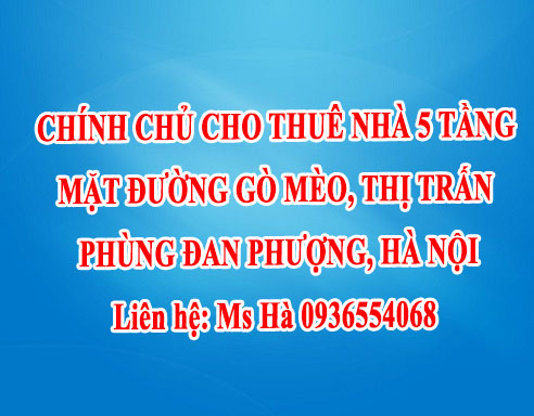 Chính chủ cho thuê nhà 5 tầng mặt đường Gò Mèo, thị trấn Phùng, Đan Phượng, Hà Nội 13345065