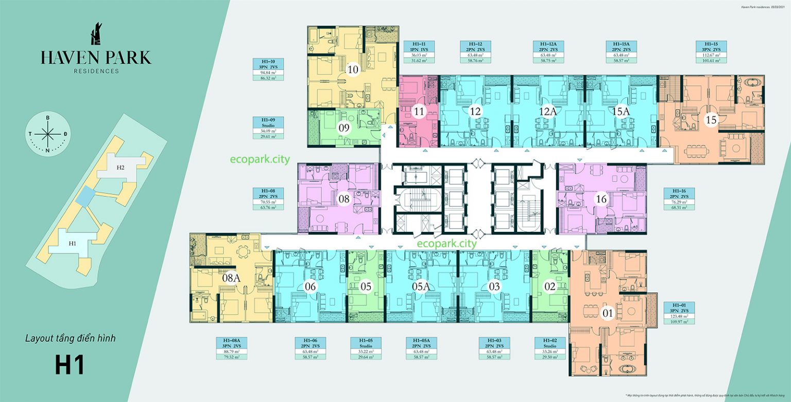 Chuyển nhượng Eco park Hưng Yên 3 PN 2WC 86m2 giá 600tr 13351582