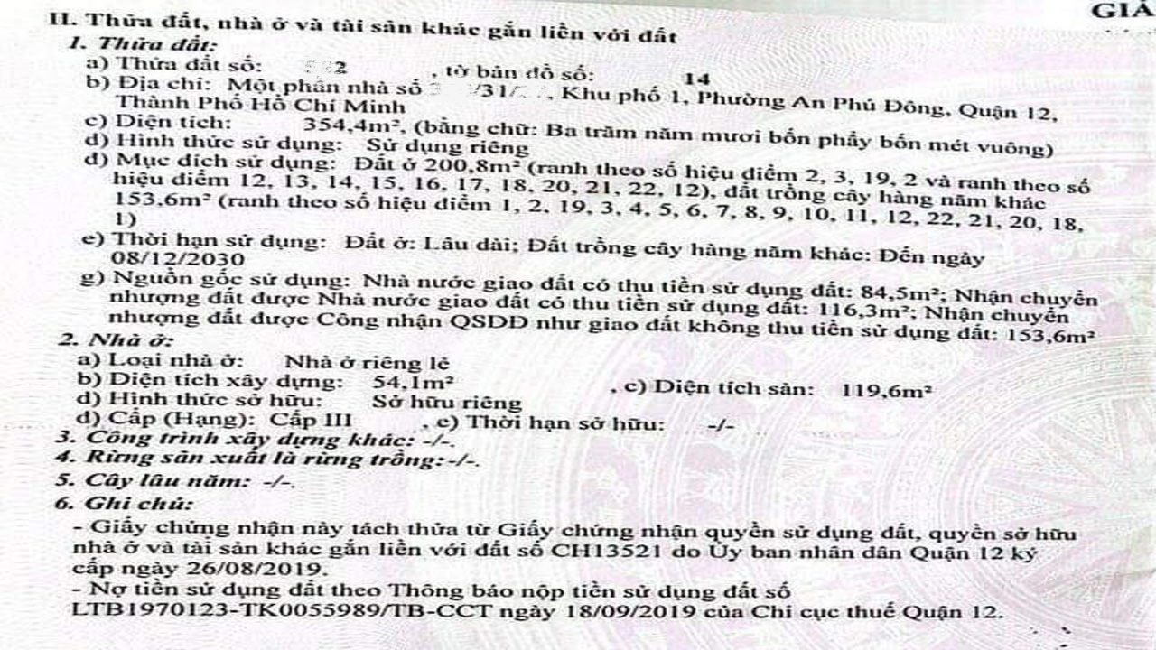 ﻿BÁN đất tặng Vila sân vườn Đường T15 Q.12, 1 trệt 1 lầu, 355m2, ngan 17.5x20, chỉ 6.8 Tỷ 13462292