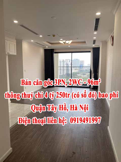 Bán căn góc 3PN, 2WC - 96m² thông thuỷ chỉ 4 tỷ 250 (có sổ đỏ) bao phí.
CĂN GÓC TOÀ R1. 13468228