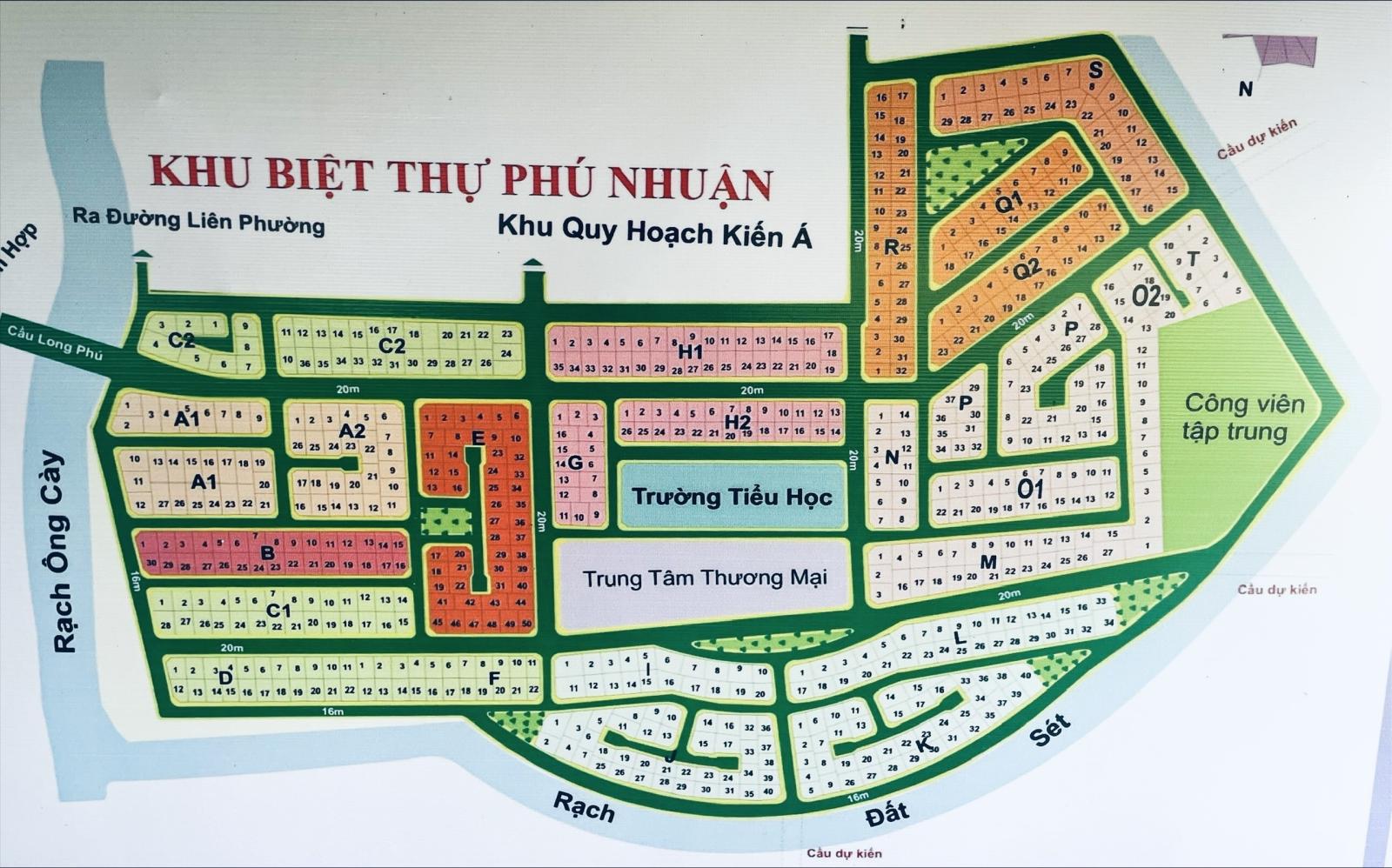 Bán Nền R mặt tiền đường 20m dự án Phú Nhuận, Phước Long B, Quận 9, DT 239m2, giá 78tr/m2
 13522480