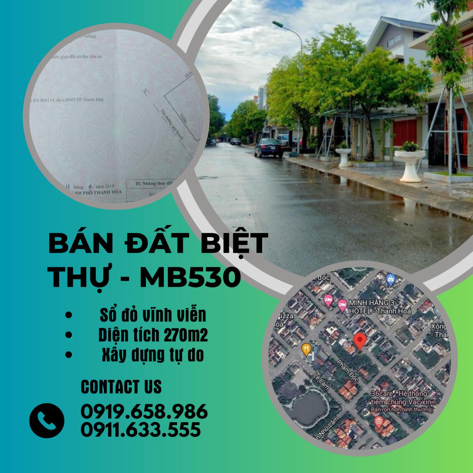 Bán đất biệt thự sổ đỏ mb530 phường Đông Vệ, tp Thanh Hóa 13565532