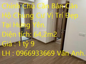 Chính Chủ Cần Bán Căn Hộ Chung Cư Vị Trí Đẹp Tại Hưng Yên. 13570442