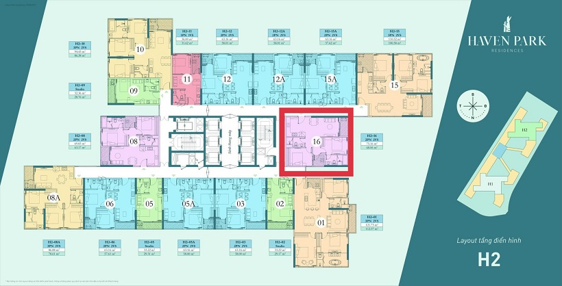 CHÍNH CHỦ Bán Căn Hộ Số 16 tầng Trung Tòa H2 Haven Park - Dự Án Haven Park Ecopark 13573163