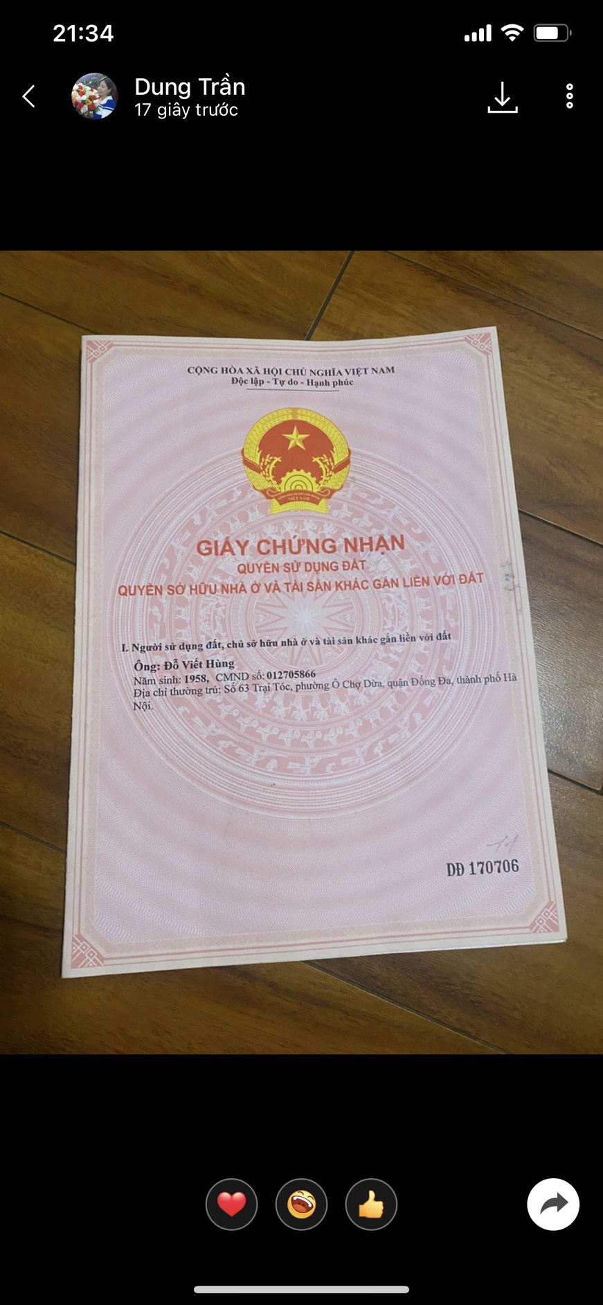 Chính chủ cần bán gấp căn nhà tại địa chỉ 63 ngõ Trại Tóc, ô Chợ Dừa, Đống Đa, Hà Nội. 13614518