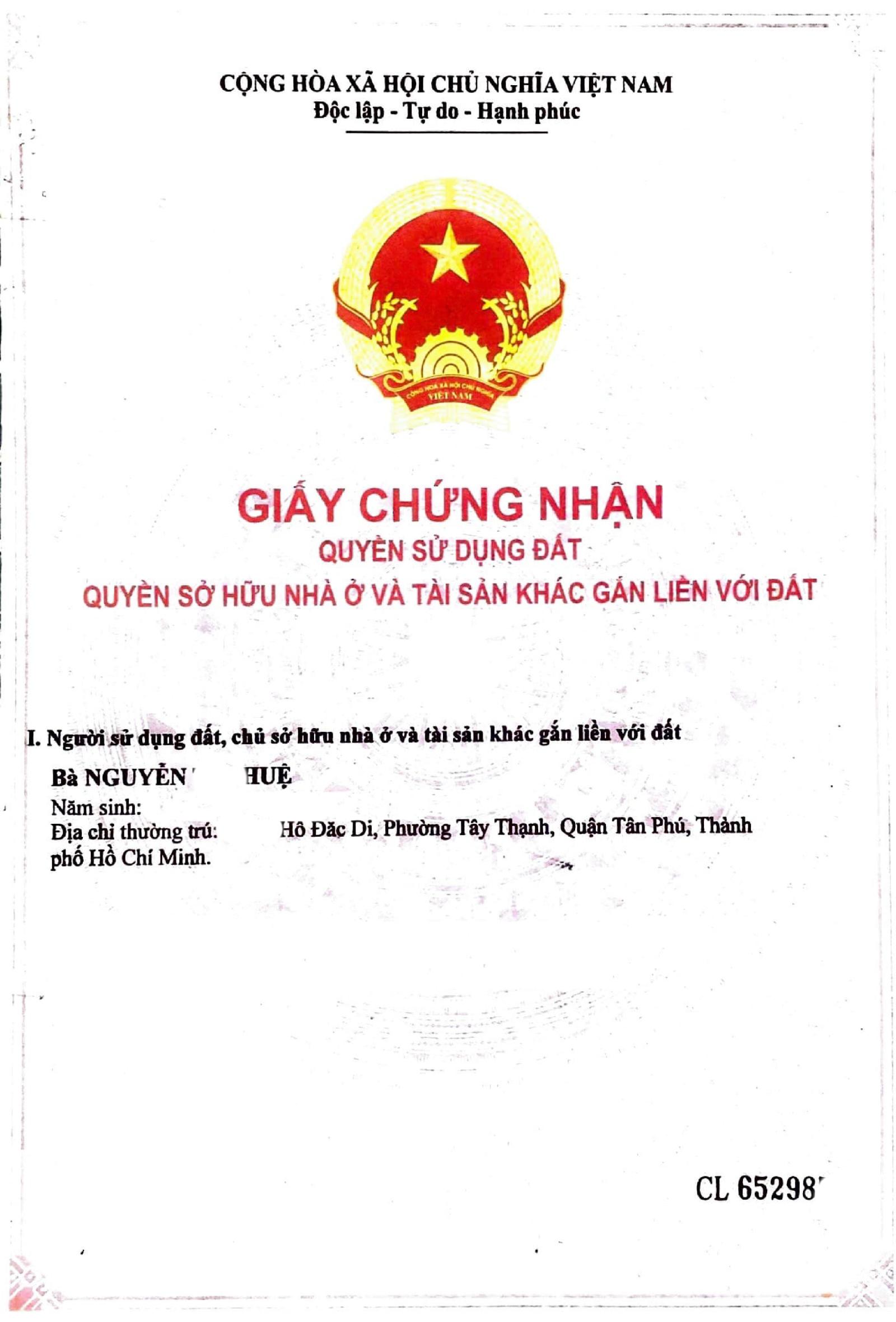 BÁN NHÀ MT KINH DOANH - VÕ THÀNH TRANG - TÂN BÌNH 3 TẦNG 195M2 13713260