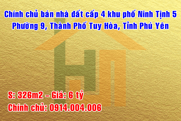 Bán nhà mặt phố tại Đường Ninh Tịnh, Tuy Hòa,  Phú Yên diện tích 326m2  giá 6 Tỷ 13849521