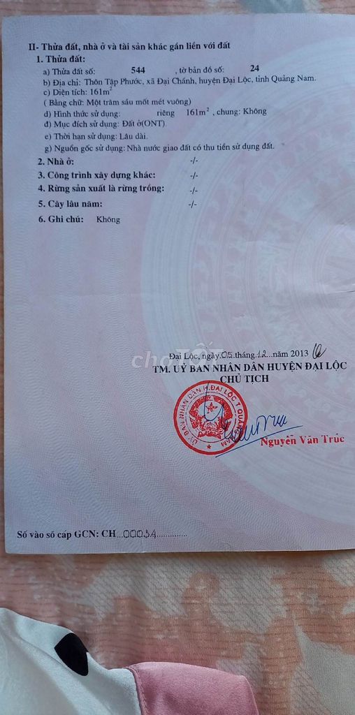 Chính chủ gửi bán đất thôn Tập phước, Đại chánh, Đại lộc, Quảng Nam 13876765