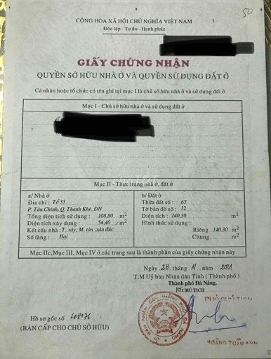 CHÍNH CHỦ CẦN BÁN NHÀ KIỆT OTO ĐƯỜNG LÊ DUẨN, PHƯỜNG CHÍNH GIÁN, QUẬN THANH KHÊ, ĐÀ NẴNG. 13888761