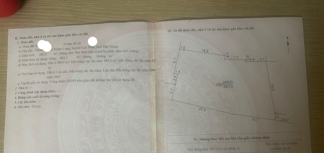 Bán đất Thôn Nồi - xã Khám Lạng - Lục Nam 13901895