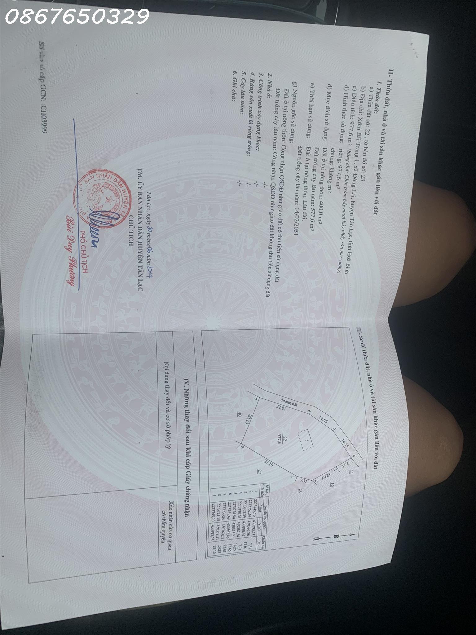 Chính chủ cần bán lô full thổ cư, giá đầu tư , Xã Đông Lai, Tân Lạc, Hòa Bình 13923568