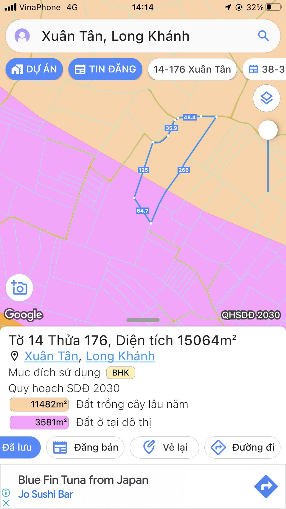 Bán đất Phường Xuân Tân .Long Khánh Đồng Nai 13941123