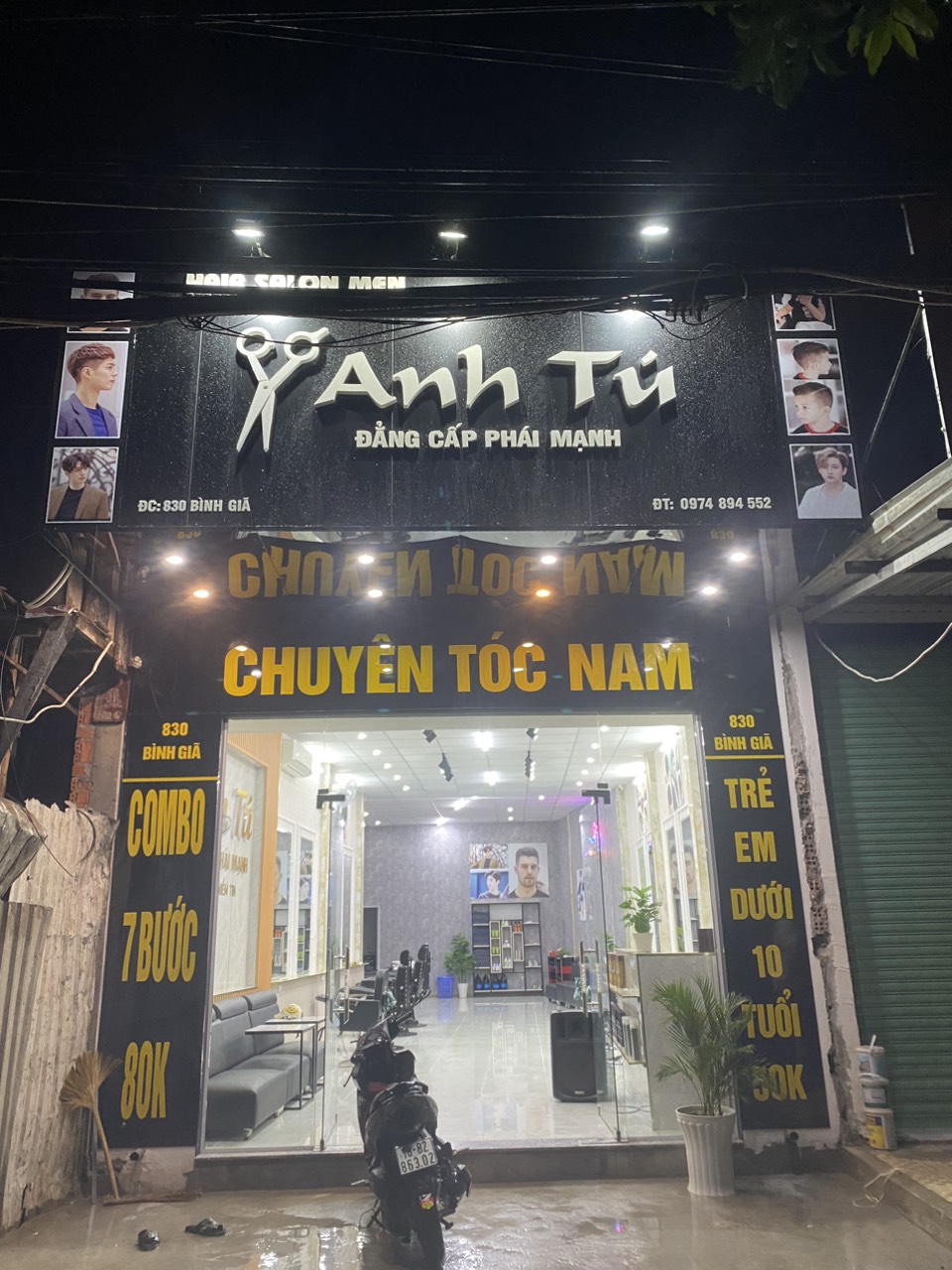 SANG NHƯỢNG SALON TÓC NAM ANH TÚ Địa chỉ: 830 Bình Giã, Phường Rạch Dừa, Vũng Tàu 13943572