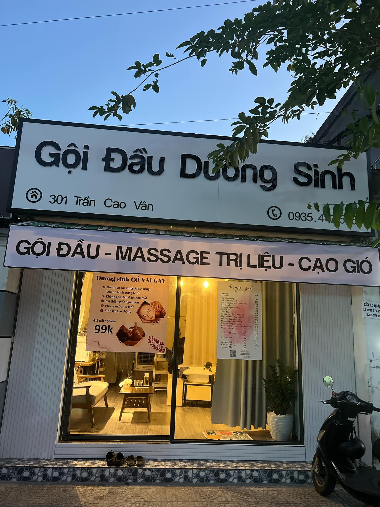 SANG MẶT BẰNG TIỆM GỘI ĐẦU DƯỠNG SINH ĐỊA CHỈ: 301 Trần Cao Vân, P. Xuân Hà , Quận Thanh Khê , Đà 13981126