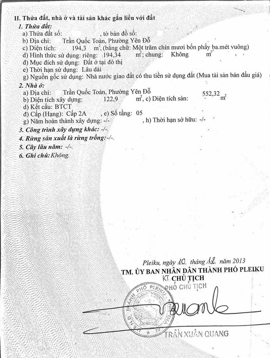 Bán nhà 5 tầng đường Trần Quốc Toản, Pleiku, Gia Lai 13990880