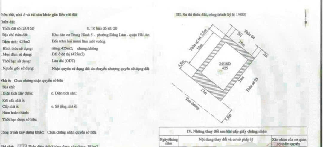 Bán lô đất tuyến 2 Lê Hồng Phong diện tích 425 M 14005096