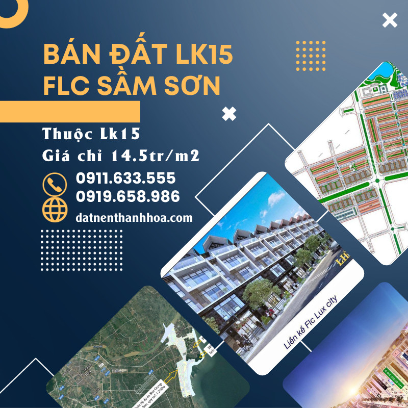 Bán đất liền kề tại dự án FLC Sầm Sơn LK15 giá 16 triệu/m2 LH 0911.633.555 14043467