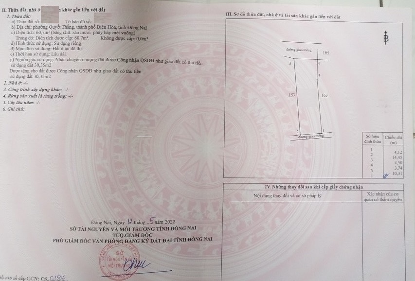 Bán nhà Võ Thị Sáu, Quyết Thắng, Biên Hòa: 4,1 x 14,5= 60m2, giá 2,95 tỷ. 14046376