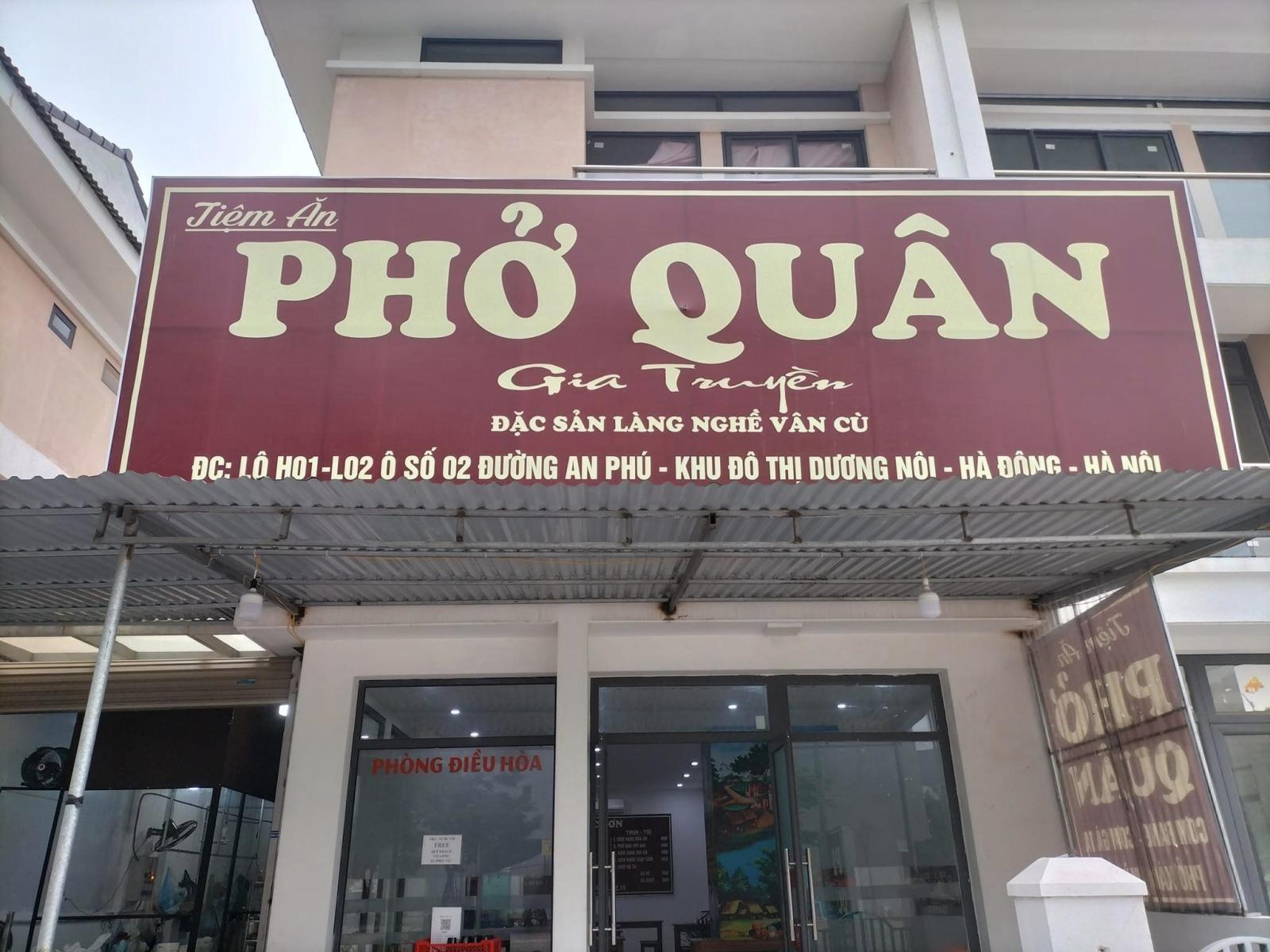 Sang nhượng Quán phở Quân Địa chỉ H01-L02 ĐƯỜNG AN PHÚ -KDT DƯƠNG NỘI - HÀ ĐÔNG 14059365