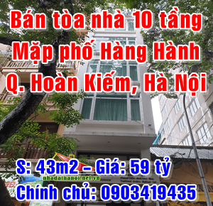 Bán nhà mặt phố Hàng Hành, Phường Hàng Trống, Quận Hoàn Kiếm, 43m2 giá 59 tỷ 14072725