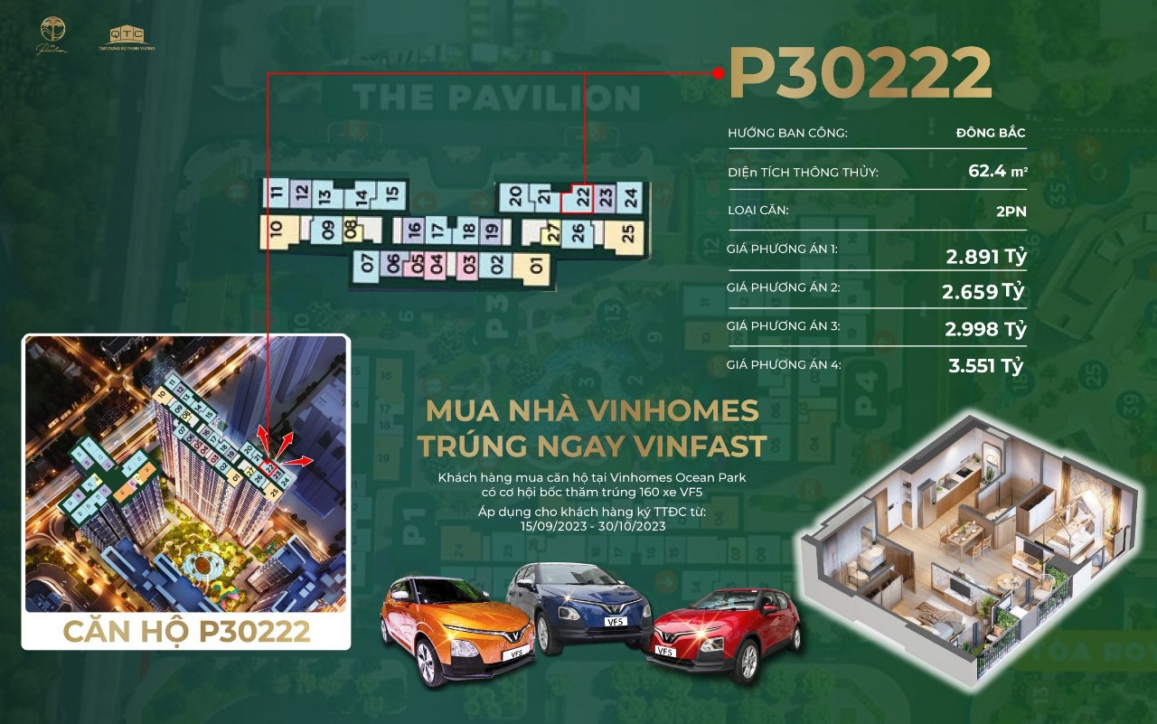 Bán ngay căn hộ 2PN Pavilion Premium Vinhomes Ocean Park Gia Lâm, Hà Nội 14076103