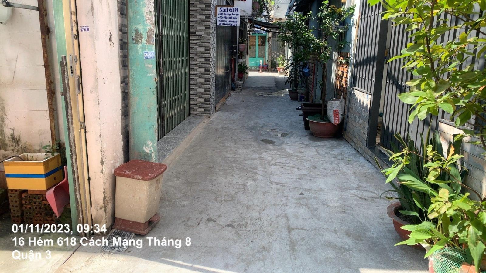 Bán nhà trệt hẻm 618 Cách Mạng Tháng Tám P11, Q3 (đối diện công viên Lê Thị Riêng) 14091576