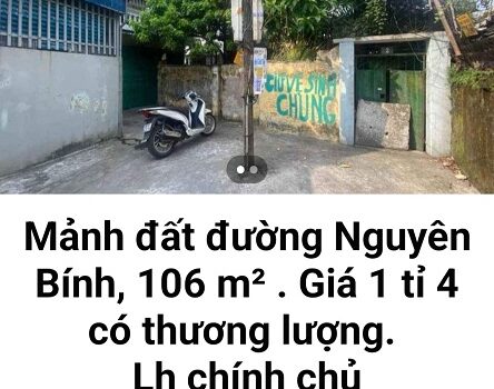 Chính chủ bán mảnh đất 106m2 số 1/14 đường Nguyễn Bính, phường Trần Quang Khải, TP.Nam Định 14103243