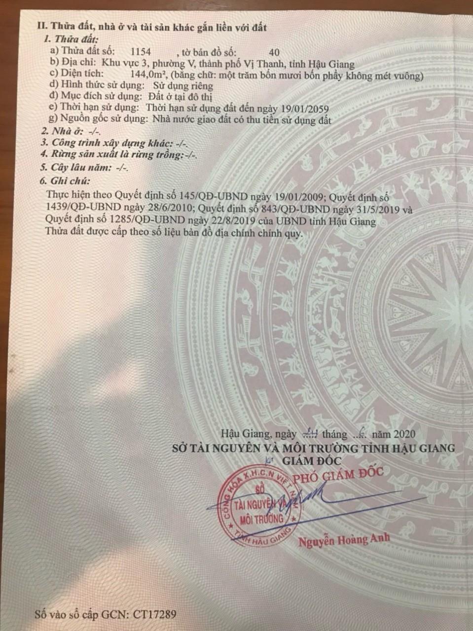 ĐẤT CHÍNH CHỦ - GIÁ TỐT - Cần Bán Nhanh 2 Nền Tại Trung Tâm KV3, Phường 5, TP Vị Thanh, Hậu Giang 14157147