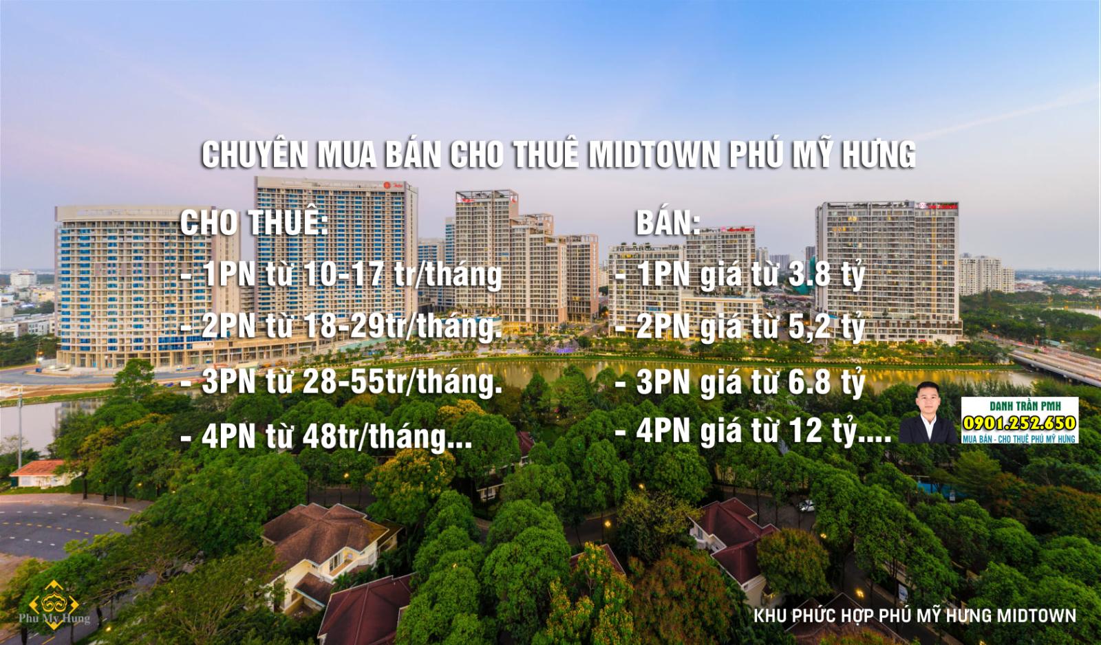 Cho thuê căn hộ 2PN Midtown Phú Mỹ Hưng Quận 7 giá chỉ 20tr/tháng LH 0901252650 Danh Trần PMH 14187497