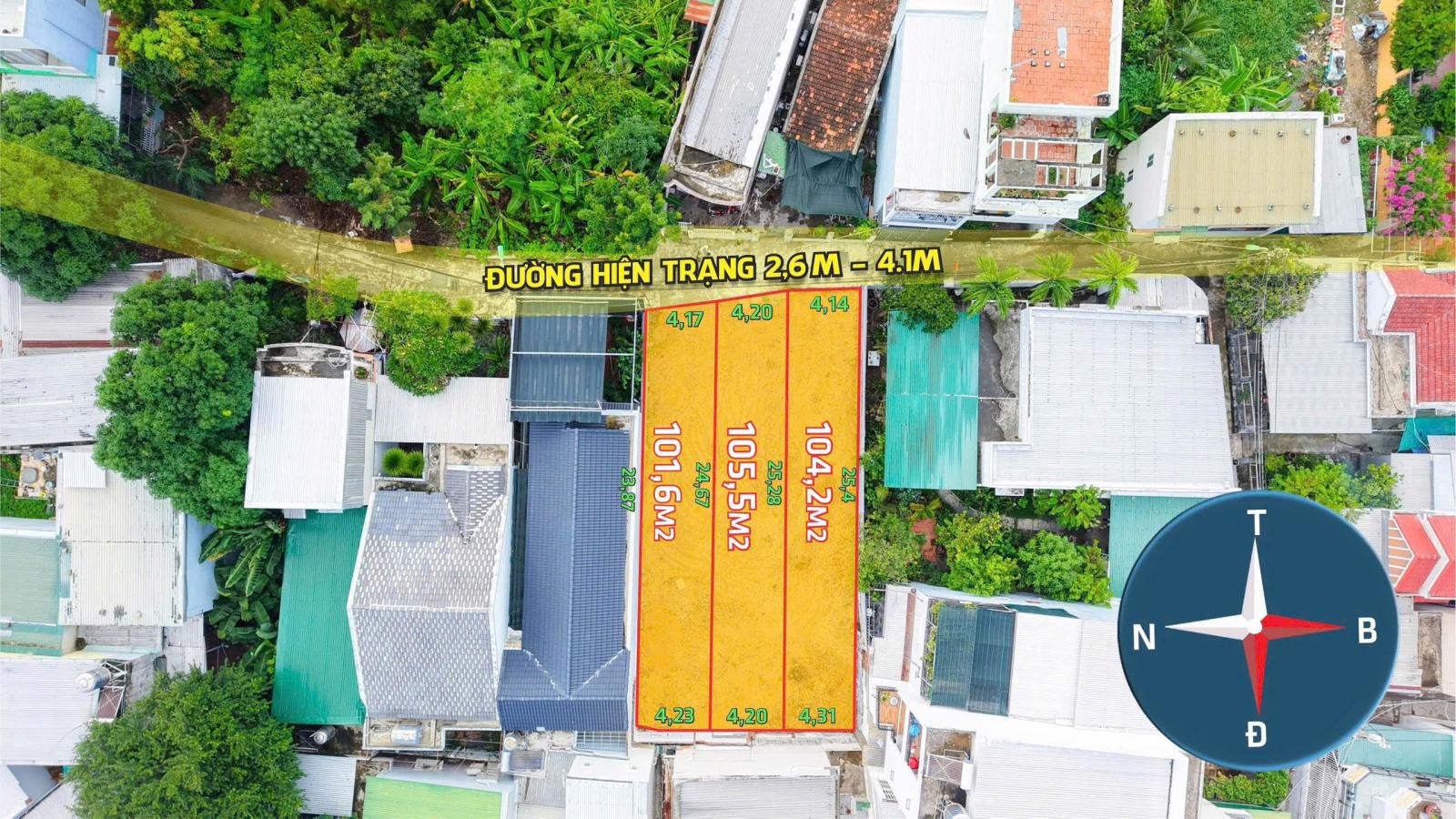 3 LÔ ĐẤT VÀNG - TÂM ĐIỂM XÂY DỰNG CĂN HỘ DỊCH VỤ dt: 101.6m2 3 tỷ 752tr lh e 15975443