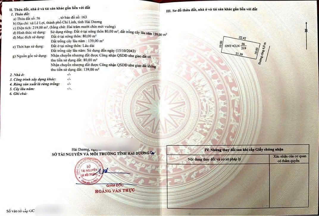 BÁN ĐẤT LÊ LỢI PHƯỜNG TRẦN HƯNG ĐẠO - CHÍ LINH - TP HẢI PHÒNG 15975635