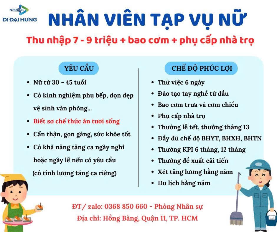 Công ty TNHH Di Đại Hưng chuyên sản xuất bao bì nhựa & nhựa gia dụng cần tuyển gấp nhiều vị trí 15976007